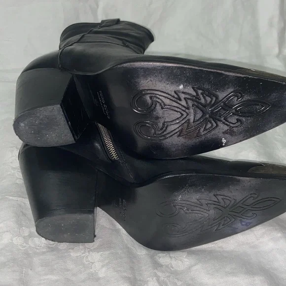 Free People Black Leather Boots with Silver Accent - Picture 16 of 16